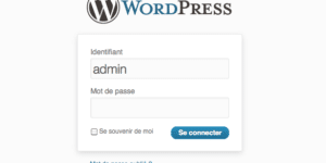 Connexion tableau de bord Wordpress